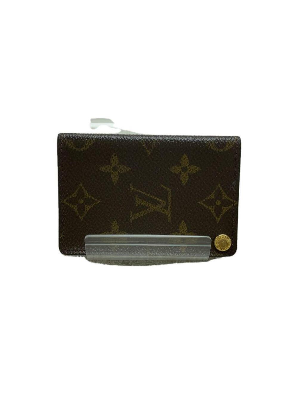 LOUIS VUITTON Porte Wallet Cartes Credit Pression Monogram Canvas Brown All over